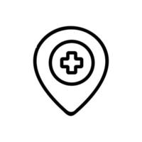 Standort Krankenhaus Symbol Vektor Umriss Illustration