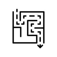 Pflasterung des richtigen Pfades im Labyrinth-Symbol Vektor-Umriss-Illustration vektor