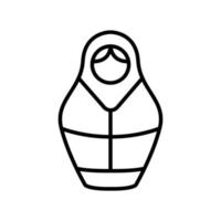 matreshka ikon vektor. isolerade kontur symbol illustration vektor