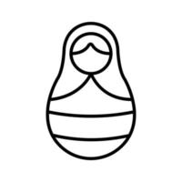 matreshka ikon vektor. isolerade kontur symbol illustration vektor