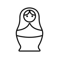 matreshka ikon vektor. isolerade kontur symbol illustration vektor