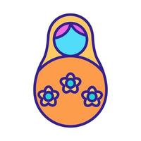 matreshka ikon vektor. isolerade kontur symbol illustration vektor