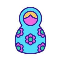 matreshka ikon vektor. isolerade kontur symbol illustration vektor