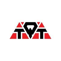 tqt triangel bokstavslogotypdesign med triangelform. tqt triangel logotyp design monogram. tqt triangel vektor logotyp mall med röd färg. tqt triangulär logotyp enkel, elegant och lyxig logotyp. tqt