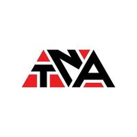 tna-Dreieck-Buchstaben-Logo-Design mit Dreiecksform. tna-Dreieck-Logo-Design-Monogramm. tna-Dreieck-Vektor-Logo-Vorlage mit roter Farbe. tna dreieckiges Logo einfaches, elegantes und luxuriöses Logo. tna vektor