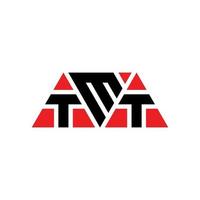 tmt-Dreieck-Buchstaben-Logo-Design mit Dreiecksform. TMT-Dreieck-Logo-Design-Monogramm. Tmt-Dreieck-Vektor-Logo-Vorlage mit roter Farbe. tmt dreieckiges Logo einfaches, elegantes und luxuriöses Logo. tmt vektor