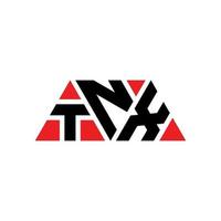 tnx Dreiecksbuchstaben-Logo-Design mit Dreiecksform. tnx-Dreieck-Logo-Design-Monogramm. tnx-Dreieck-Vektor-Logo-Vorlage mit roter Farbe. tnx dreieckiges Logo einfaches, elegantes und luxuriöses Logo. tnx vektor