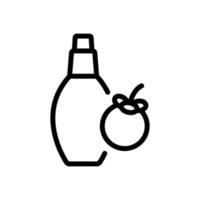 Mangostan-Parfümflasche Symbol Vektor Umriss Illustration