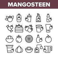 mangostan-süße obstsammlungsikonen stellten vektor ein