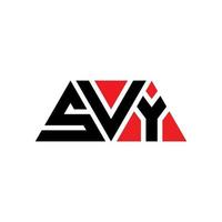 Svy-Dreieck-Buchstaben-Logo-Design mit Dreiecksform. Svy-Dreieck-Logo-Design-Monogramm. Svy-Dreieck-Vektor-Logo-Vorlage mit roter Farbe. svy dreieckiges Logo einfaches, elegantes und luxuriöses Logo. svy vektor