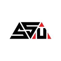 ssu-Dreieck-Buchstaben-Logo-Design mit Dreiecksform. ssu-Dreieck-Logo-Design-Monogramm. ssu-Dreieck-Vektor-Logo-Vorlage mit roter Farbe. ssu dreieckiges Logo einfaches, elegantes und luxuriöses Logo. ssu vektor