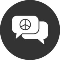 Peace Chat Glyphe umgekehrtes Symbol vektor