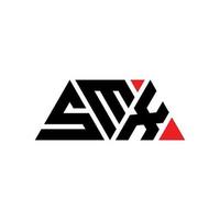 smx-Dreieck-Buchstaben-Logo-Design mit Dreiecksform. smx-Dreieck-Logo-Design-Monogramm. smx-Dreieck-Vektor-Logo-Vorlage mit roter Farbe. smx dreieckiges Logo einfaches, elegantes und luxuriöses Logo. klein vektor