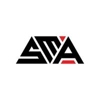 SMA-Dreieck-Buchstaben-Logo-Design mit Dreiecksform. SMA-Dreieck-Logo-Design-Monogramm. SMA-Dreieck-Vektor-Logo-Vorlage mit roter Farbe. kleines dreieckiges Logo einfaches, elegantes und luxuriöses Logo. klein vektor