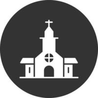 kyrkan glyf inverterad ikon vektor