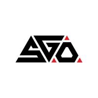 Sgo-Dreieck-Buchstaben-Logo-Design mit Dreiecksform. Sgo-Dreieck-Logo-Design-Monogramm. Sgo-Dreieck-Vektor-Logo-Vorlage mit roter Farbe. sgo dreieckiges Logo einfaches, elegantes und luxuriöses Logo. geh vektor