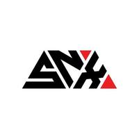 snx-Dreieck-Buchstaben-Logo-Design mit Dreiecksform. Snx-Dreieck-Logo-Design-Monogramm. snx-Dreieck-Vektor-Logo-Vorlage mit roter Farbe. snx dreieckiges Logo einfaches, elegantes und luxuriöses Logo. snx vektor