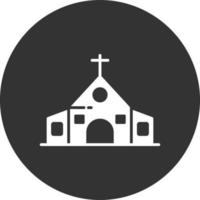 kyrkan glyf inverterad ikon vektor
