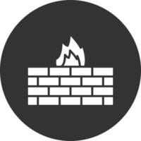 Firewall-Glyphe invertiertes Symbol vektor