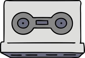 Cartoon-Doodle einer Retro-Kassette vektor