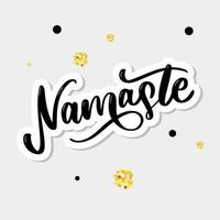 vektor bokstäver. kalligrafisk affisch med fras - namaste. handritad citat. vektor illustration