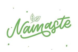 vektor bokstäver. kalligrafisk affisch med fras - namaste. handritad citat. vektor illustration