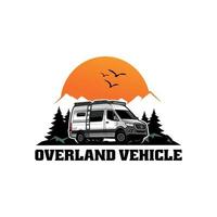 rv wohnmobil camping auto illustration logo vektor