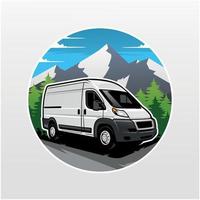 rv camping auto illustration logo vektor