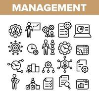Management-Sammlung Elemente Icons Set Vektor