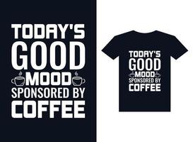 kaffe typografi t-shirt design vektor