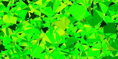 dunkelgrüner, gelber Vektorhintergrund mit Dreiecken. vektor