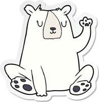 klistermärke av en tecknad isbjörn vektor