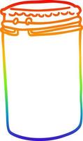 Regenbogen-Gradientenlinie Zeichnung Cartoon Vorratsglas vektor