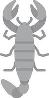 skorpion platt gråskala vektor