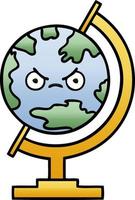 Farbverlauf schattierte Cartoon-Globus der Welt vektor