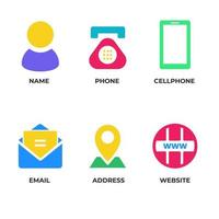 vektor av ikonuppsättning för visitkort