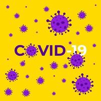 designplakat mit covid-19-hintergrund vektor