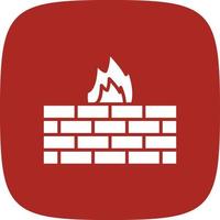 Firewall-Glyphe runde Ecke vektor