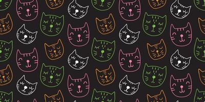 vektor söta katter seamless mönster