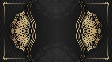 luxushintergrund mit mandaladekoration schwarz und gold vektor