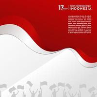 17 augusti. glad självständighetsdagen republiken Indonesien, bakgrundsdesign vektor