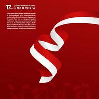 17 augusti. glad självständighetsdagen republiken Indonesien, bakgrundsdesign vektor