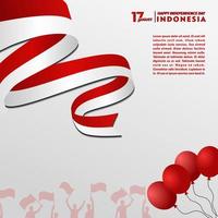 17 augusti. glad självständighetsdagen republiken Indonesien, bakgrundsdesign vektor