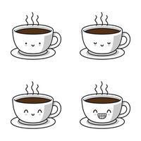 vektor illustration av söt kaffekopp emoji