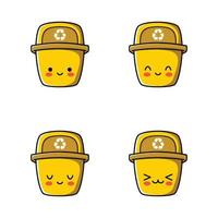 vektor illustration av söt papperskorgen emoji