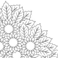 Design-Vektor-Färbung Seite Sonne Blume Umriss vektor