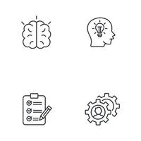 Kreativitätssymbole gesetzt. Kreativitätspaket-Symbolvektorelemente für Infografik-Web vektor