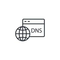 DNS-Symbole Symbolvektorelemente für Infografik-Web vektor