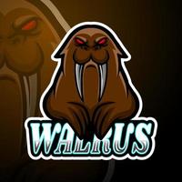 walross esport logo maskottchen design vektor