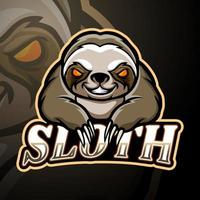 sloth esport logotyp maskot design vektor